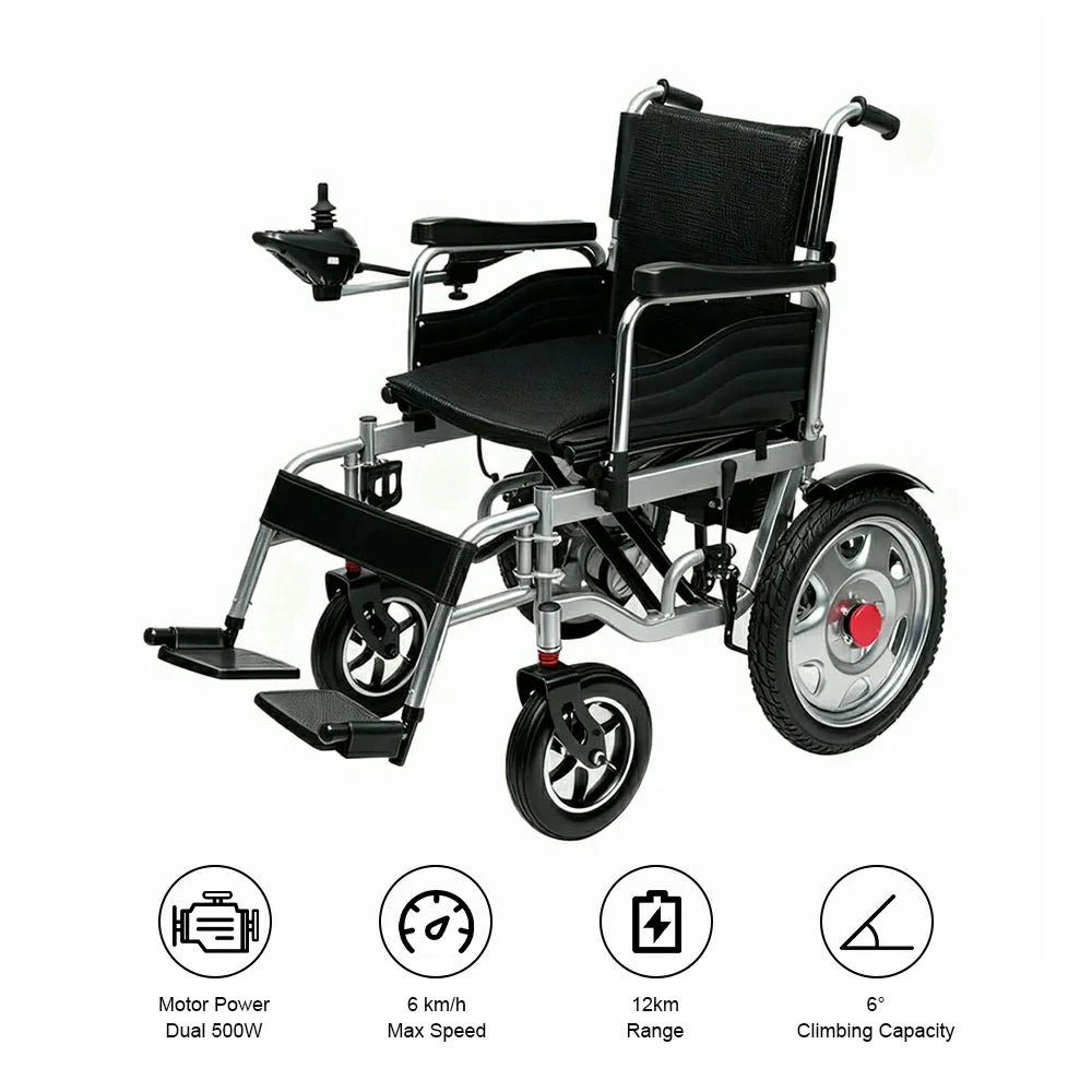 Eeeza MW1103 Electric Wheelchair for Senior, 500W, 16-Inch Tyres