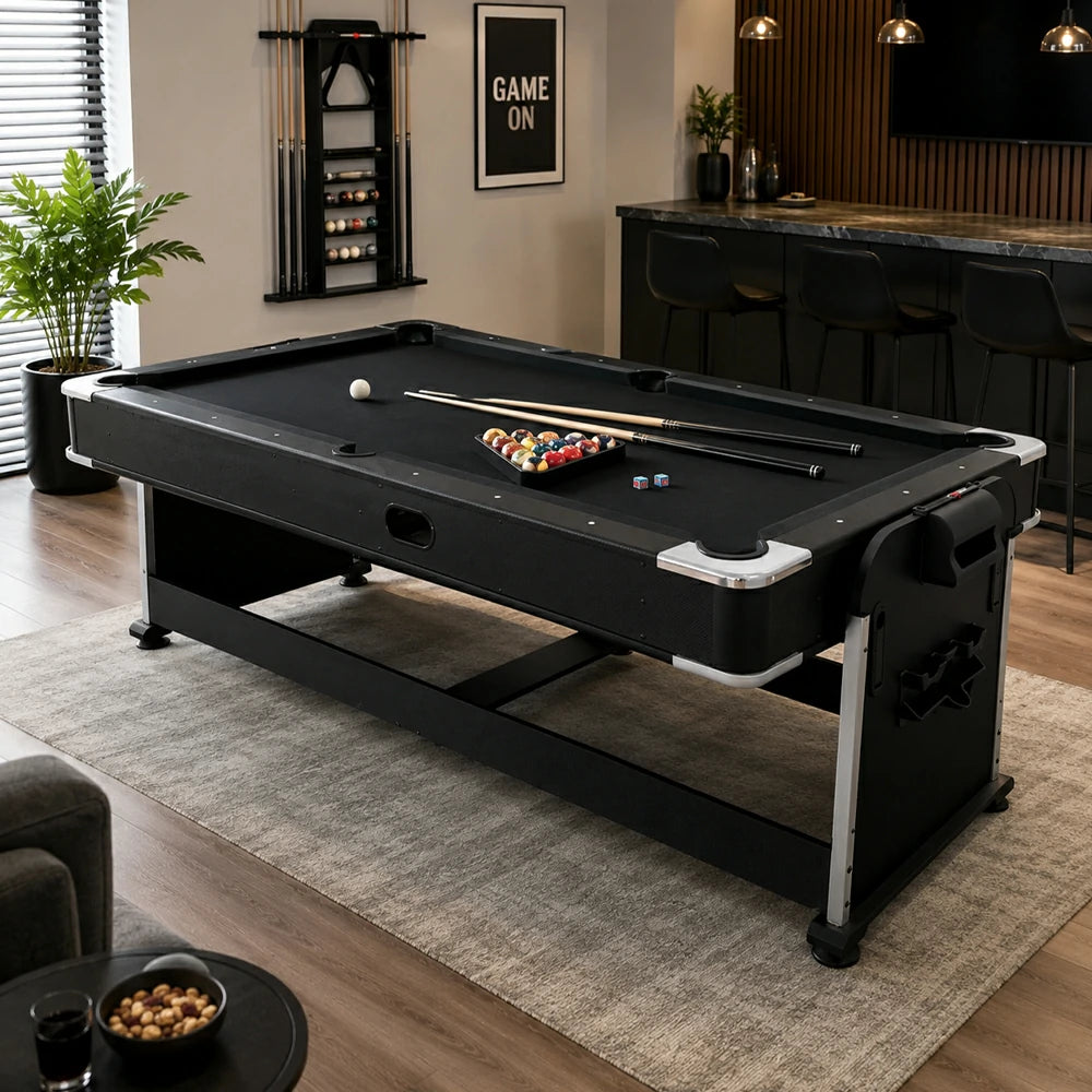 Eeeza 4 In 1 Multi-functional Game Table with Accessories, MDF, 7ft