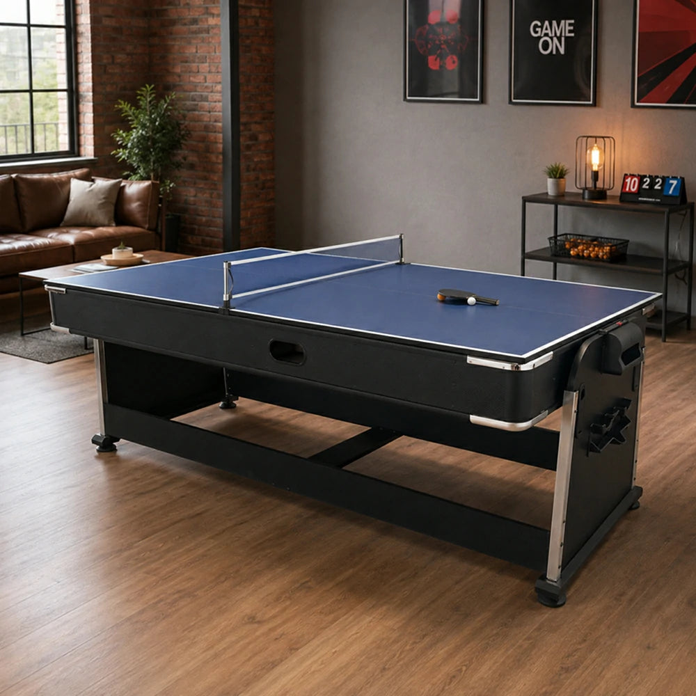 Eeeza 4 In 1 Multi-functional Game Table with Accessories, MDF, 7ft