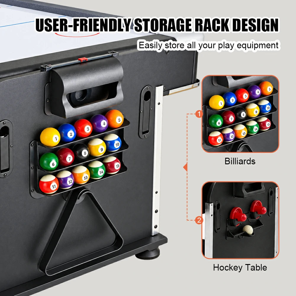 Eeeza 4 In 1 Multi-functional Game Table with Accessories, MDF, 7ft