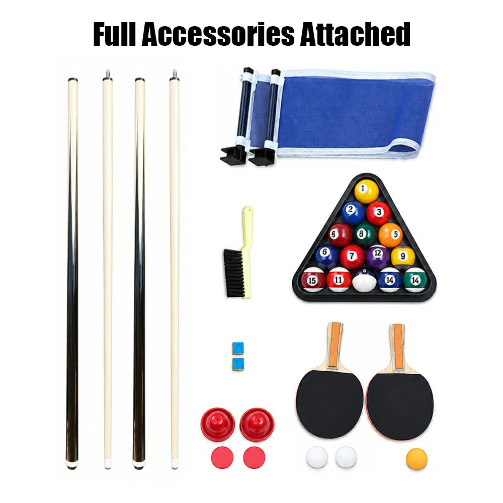 Eeeza 4 In 1 Multi-functional Game Table with Accessories, MDF, 7ft