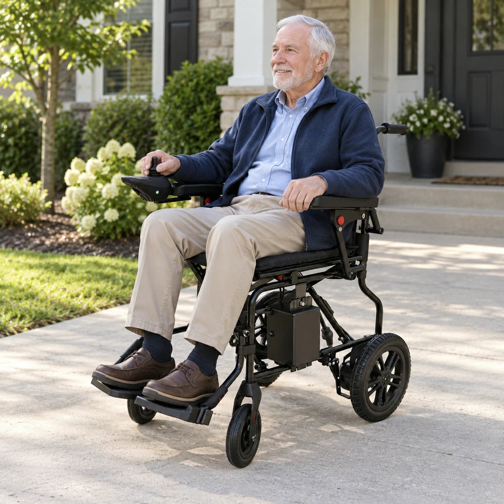 Eeeza WD601 Foldable Electric Wheelchair for Senior, 6km/h, 24V12Ah