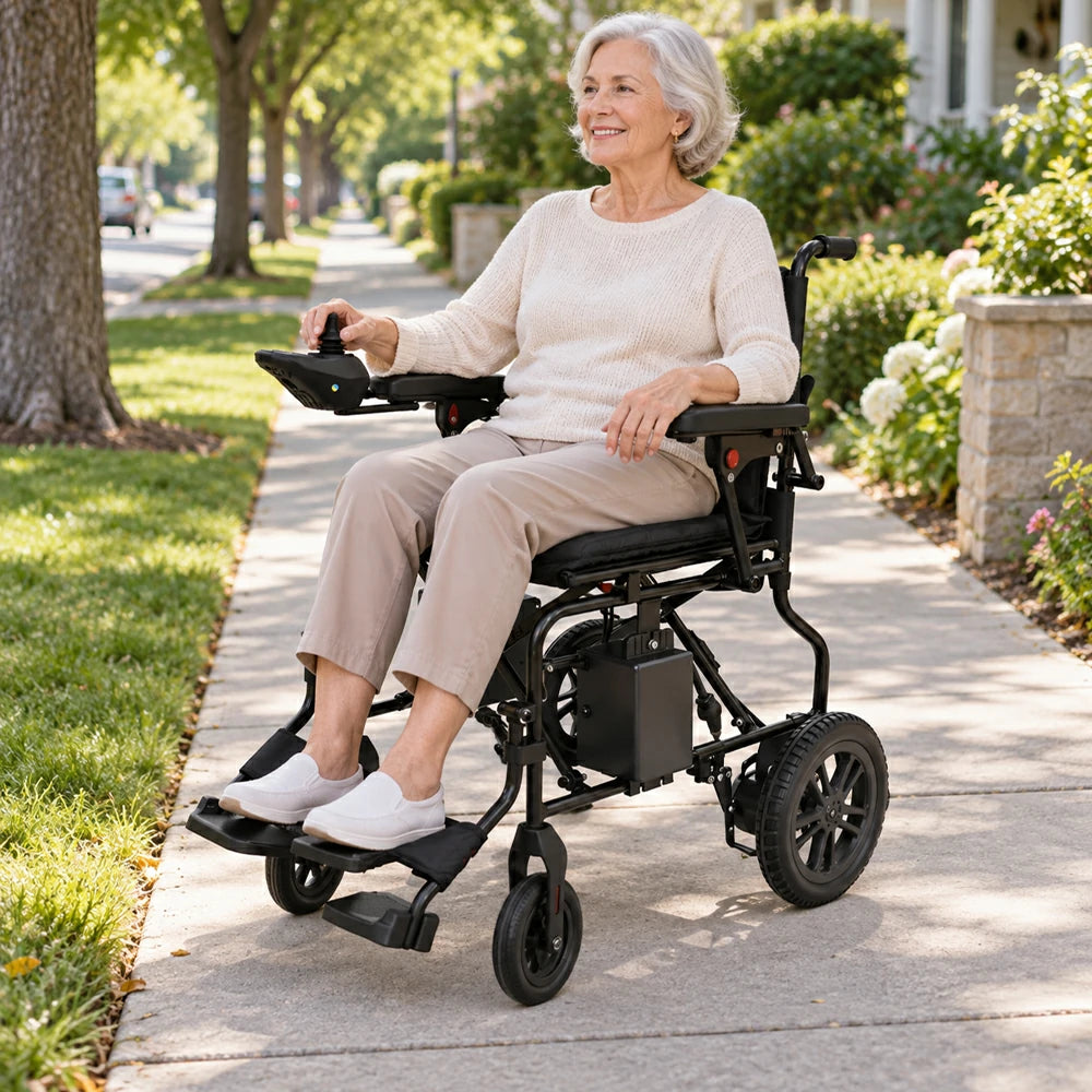 Eeeza WD601 Foldable Electric Wheelchair for Senior, 6km/h, 24V12Ah