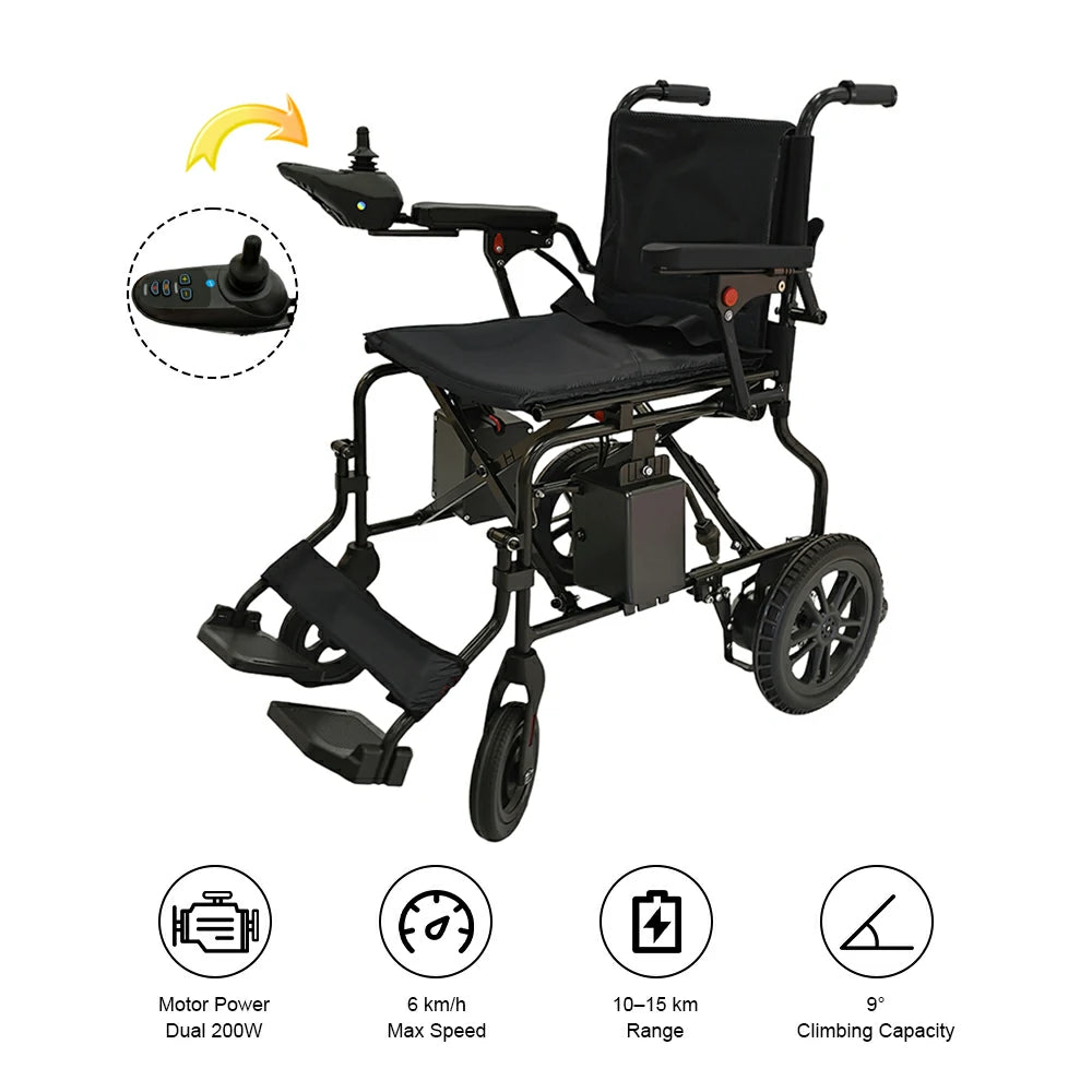 Eeeza WD601 Foldable Electric Wheelchair for Senior, 6km/h, 24V12Ah