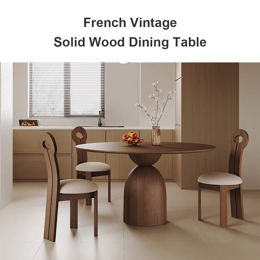 Eeeza Essence Vintage Dining Table, Multi-Layer Board (MLB)‌, Round