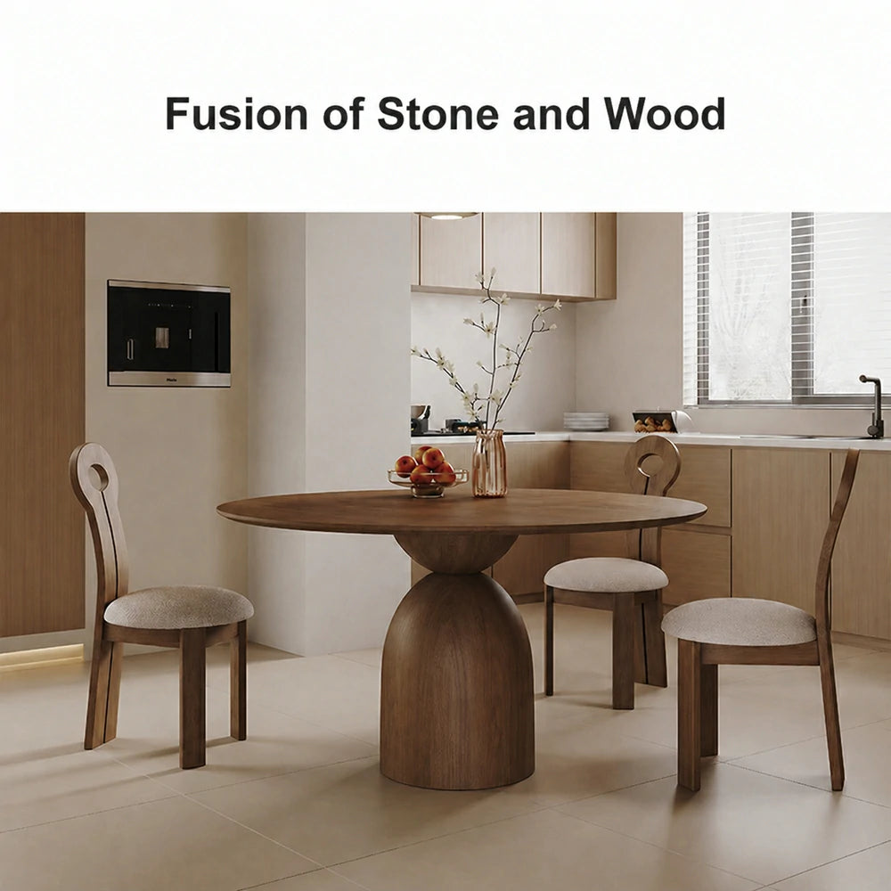 Eeeza Essence Vintage Dining Table, Multi-Layer Board (MLB)‌, Round