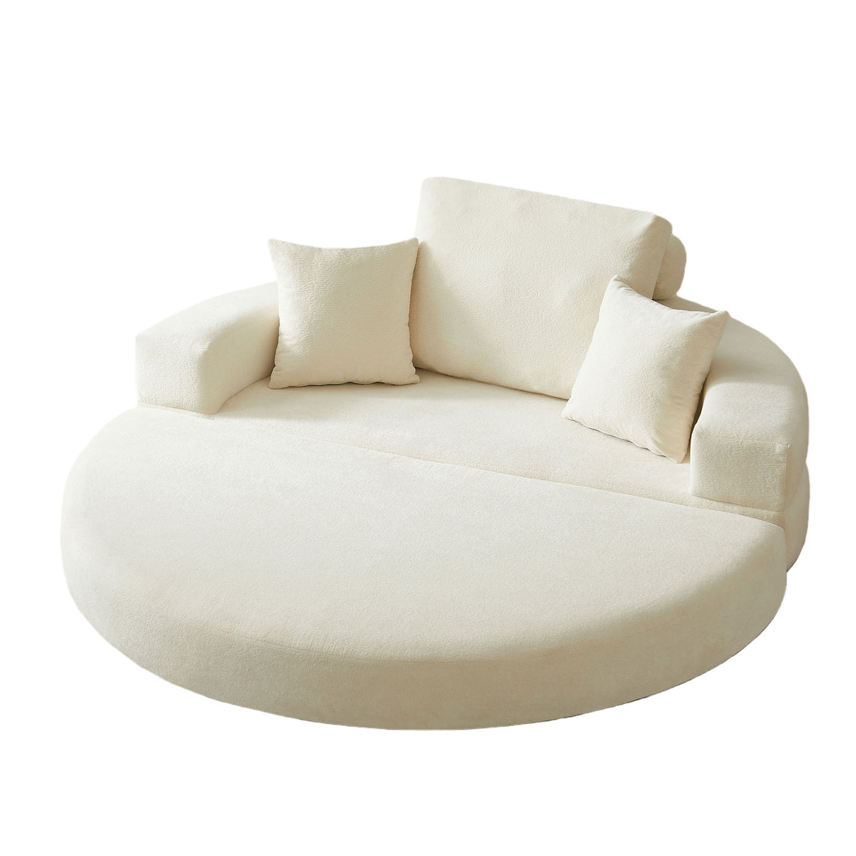 Eeeza Convertible Sofa Bed, Round, 2-seater, Velvet Fabric