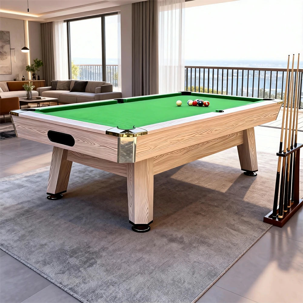 Shenling Billiard Pool Table with Ball Return and Accessories, MDF