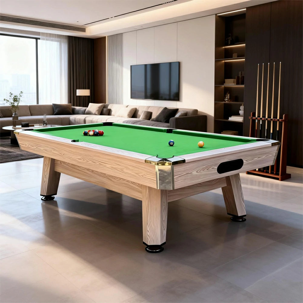 Shenling Billiard Pool Table with Ball Return and Accessories, MDF