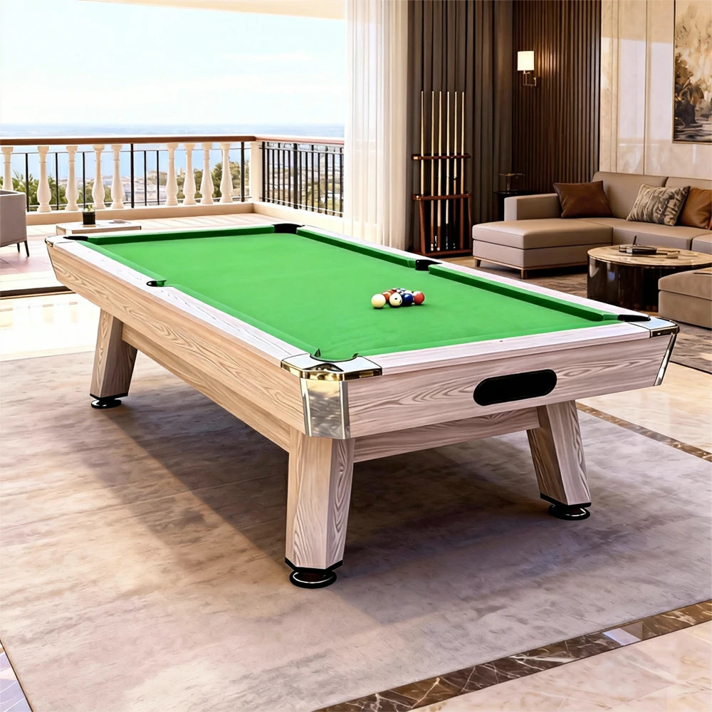 Shenling Billiard Pool Table with Ball Return and Accessories, MDF