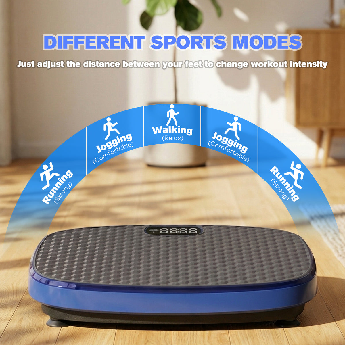 MERSCO V96 Vibration Plate with Built-in Bluetooth Speaker, Blue