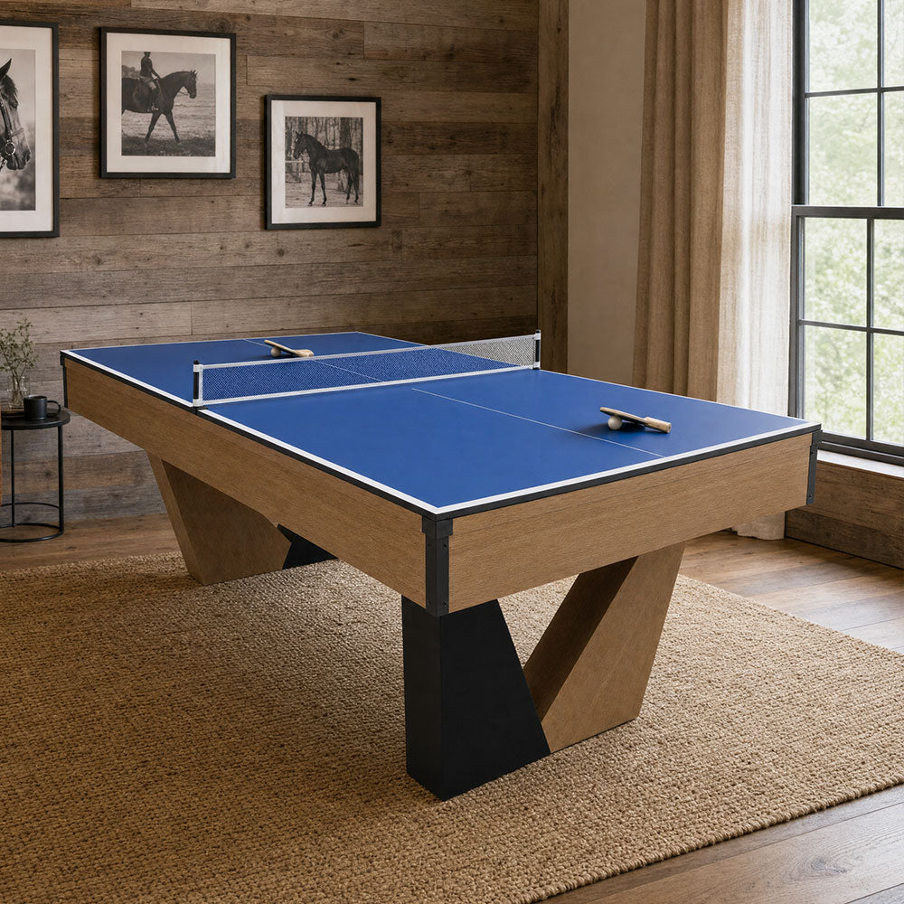Pool Table with Ball Return and Wool Cloth, Full Accessories, 8ft