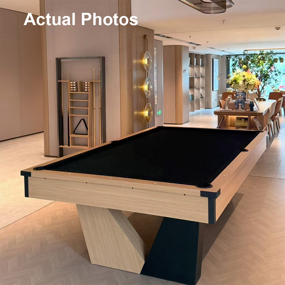 Pool Table with Ball Return and Wool Cloth, Full Accessories, 8ft