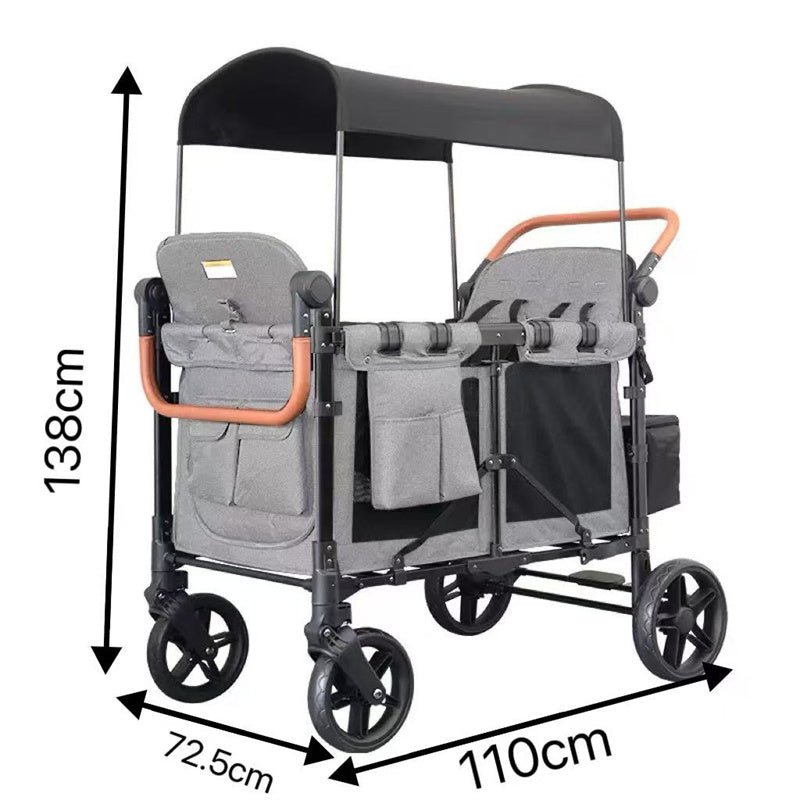 Eeeza Foldable Camping Stroller with Canopy for Outdoor, Oxford Fabric