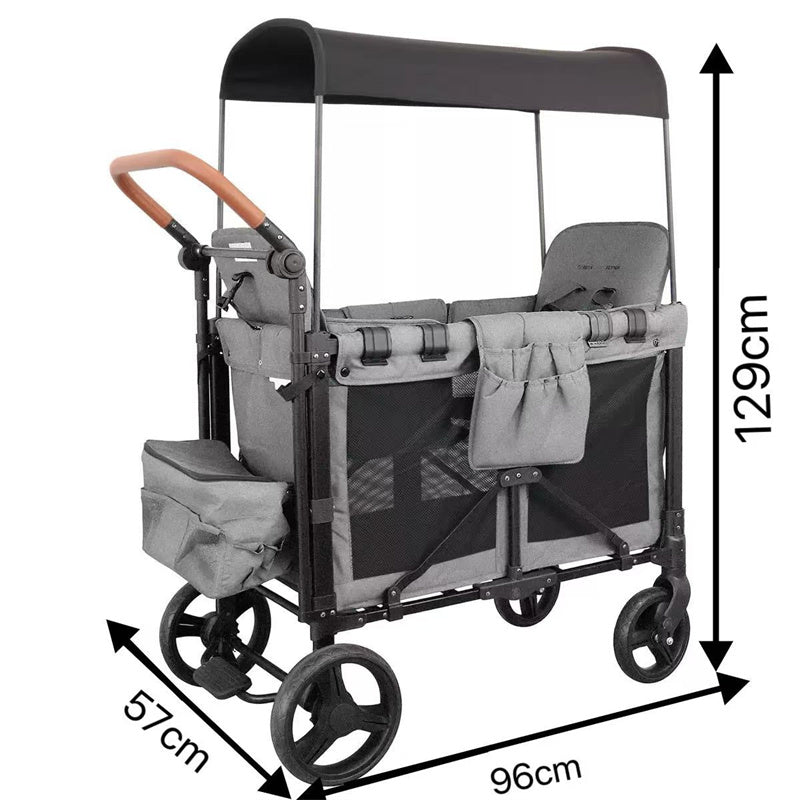 Eeeza Foldable Camping Stroller with Canopy for Outdoor, Oxford Fabric
