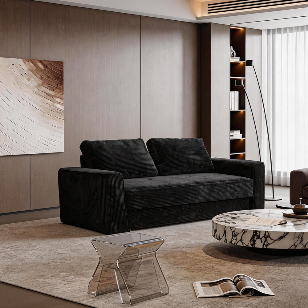 Eeeza Multi-functional Modular Sofa, 3-seater, Corduroy, Black