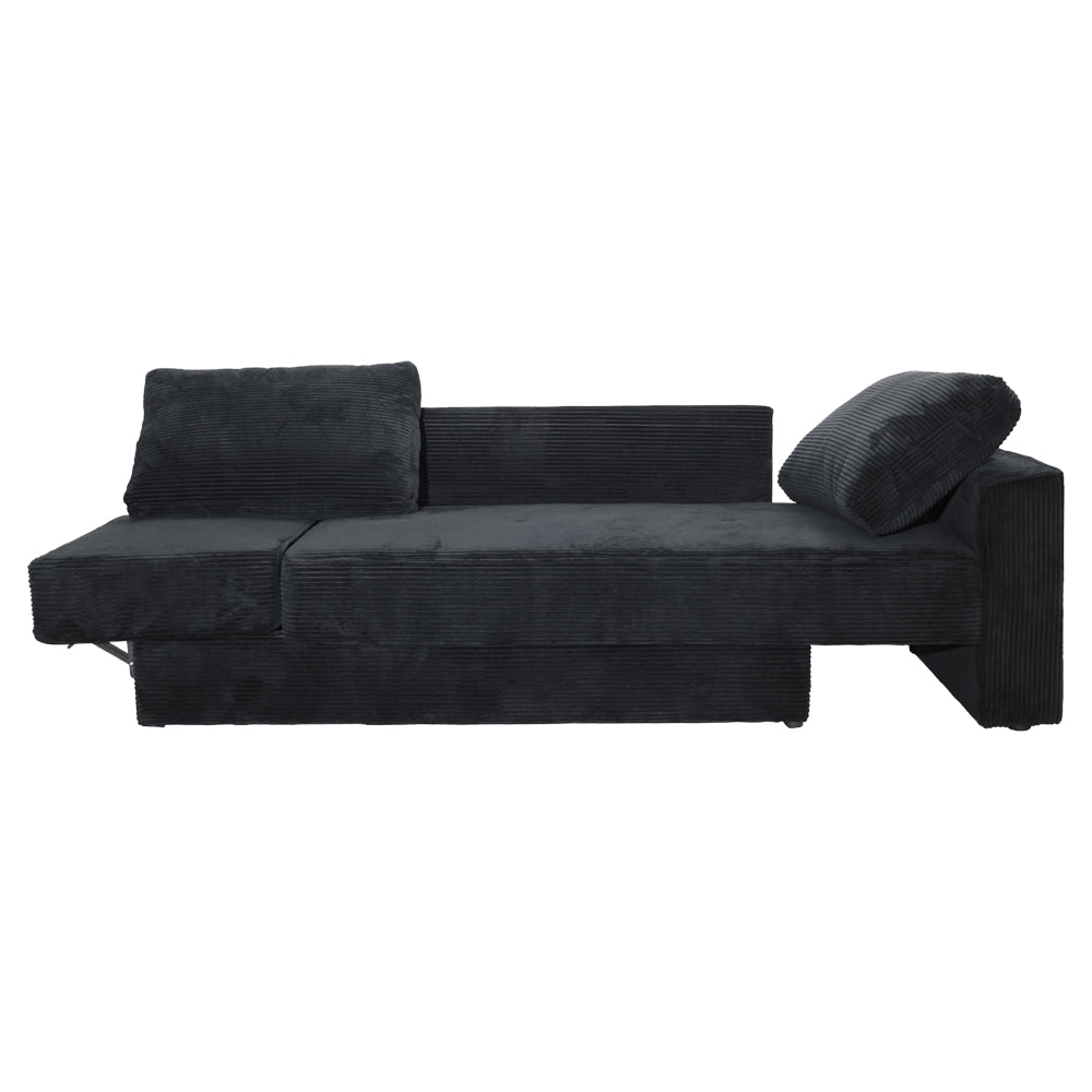 Eeeza Multi-functional Modular Sofa, 3-seater, Corduroy, Black