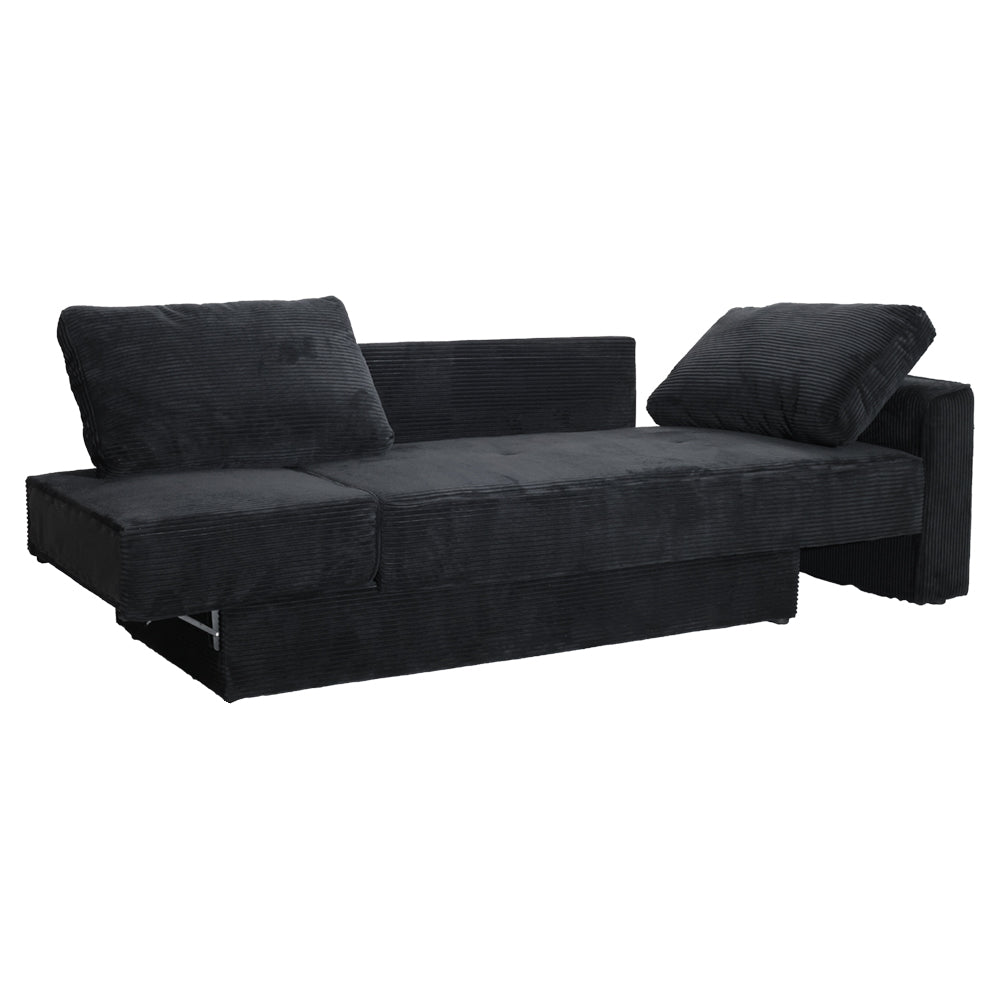 Eeeza Multi-functional Modular Sofa, 3-seater, Corduroy, Black