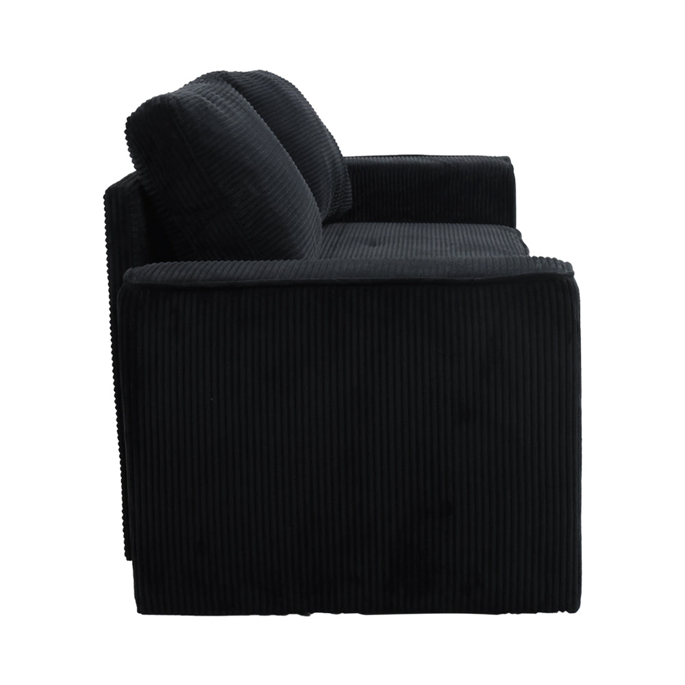 Eeeza Multi-functional Modular Sofa, 3-seater, Corduroy, Black