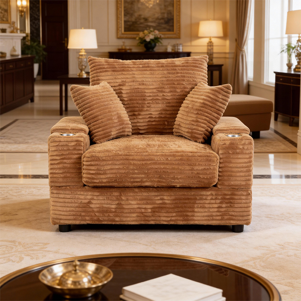 Accent Chair with Ottoman,Comfy Oversized Single Sofa
