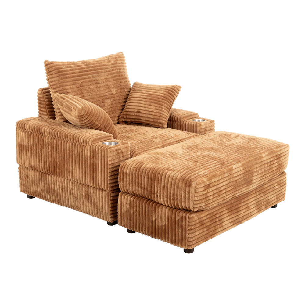 Accent Chair with Ottoman,Comfy Oversized Single Sofa