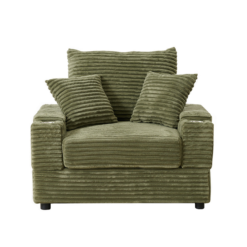 Accent Chair with Ottoman,Comfy Oversized Single Sofa