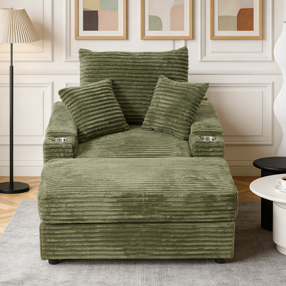 Accent Chair with Ottoman,Comfy Oversized Single Sofa
