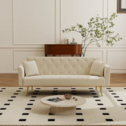 Modern Foldable Sleeper Sofa with Tufted, Velvet, 181cm Length
