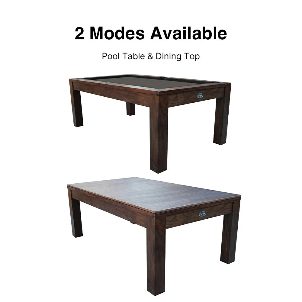 RASSON P4 English Pool Table with Dining Top, Solid Wood, 7ft