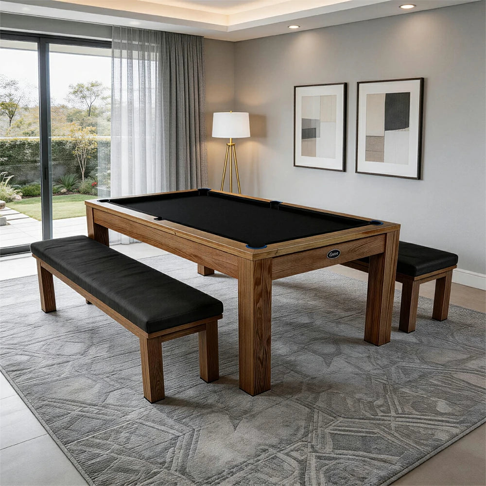 RASSON P4 English Pool Table with Dining Top, Solid Wood, 7ft