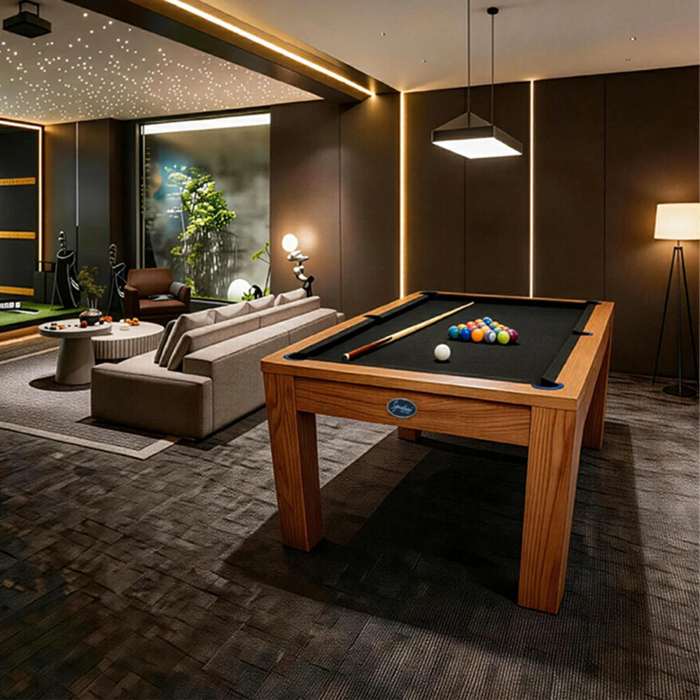 RASSON P4 English Pool Table with Dining Top, Solid Wood, 7ft