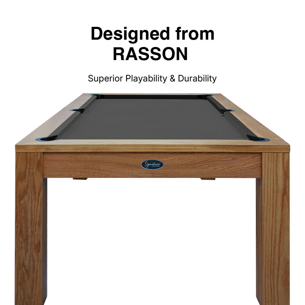 RASSON P4 English Pool Table with Dining Top, Solid Wood, 7ft