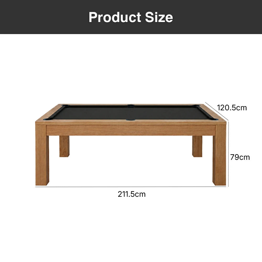 RASSON P4 English Pool Table with Dining Top, Solid Wood, 7ft