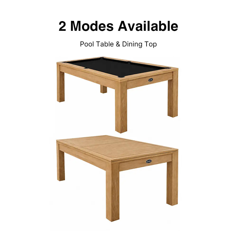 RASSON P4 English Pool Table with Dining Top, Solid Wood, 7Ft