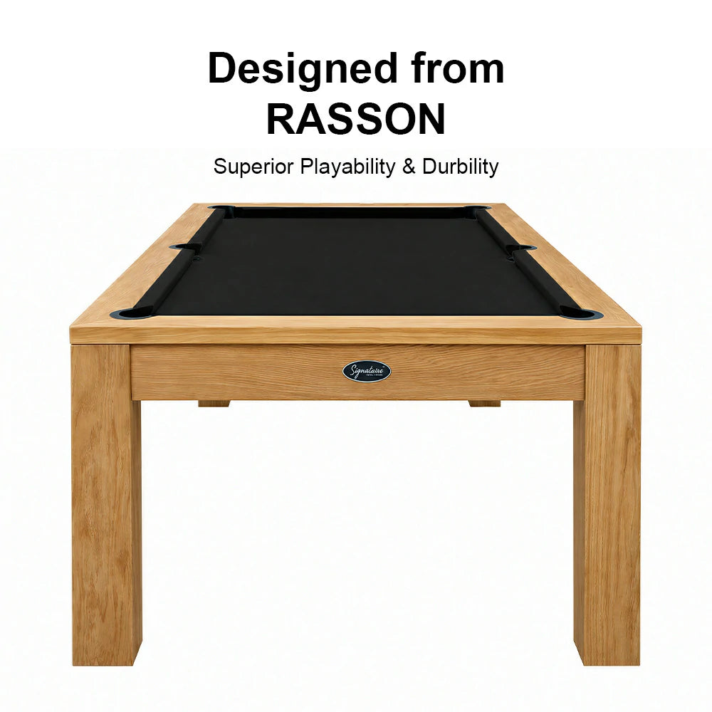 RASSON P4 English Pool Table with Dining Top, Solid Wood, 7Ft
