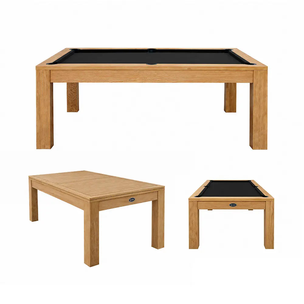 RASSON P4 English Pool Table with Dining Top, Solid Wood, 7Ft