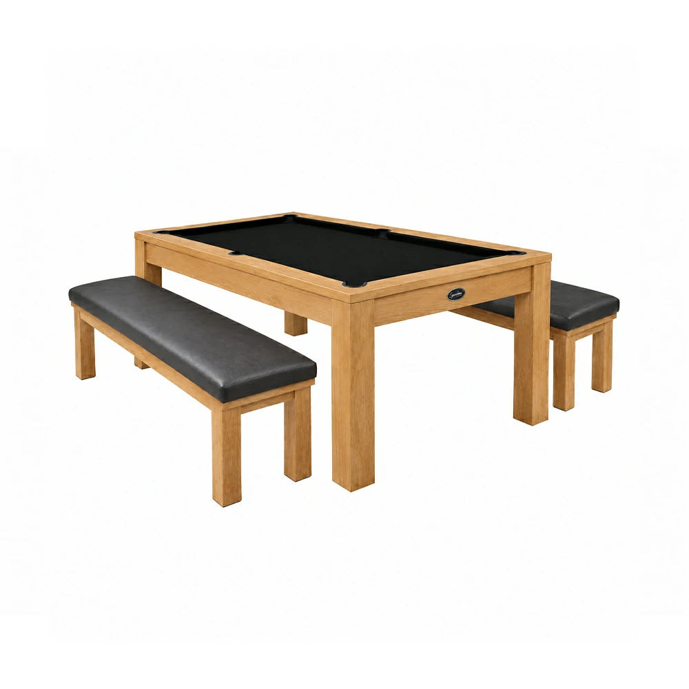 RASSON P4 English Pool Table with Dining Top, Solid Wood, 7Ft