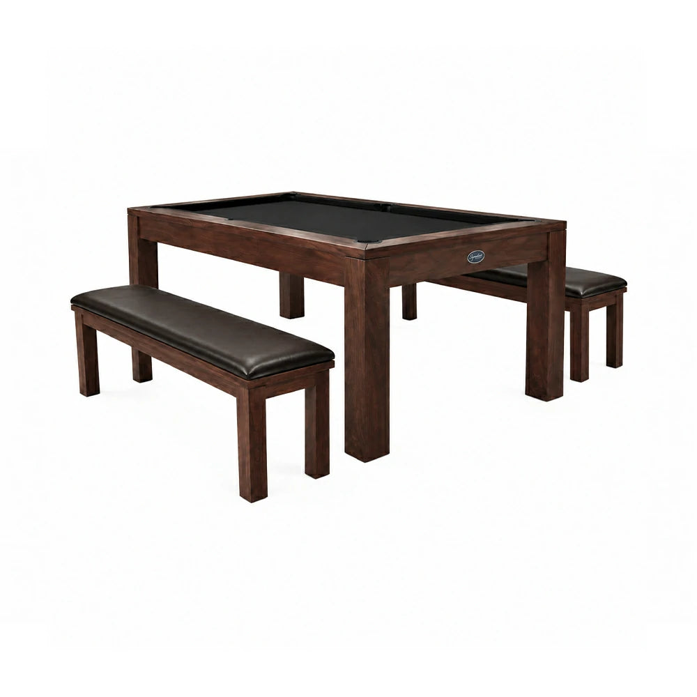 RASSON P4 English Pool Table with Dining Top, Solid Wood, 7Ft