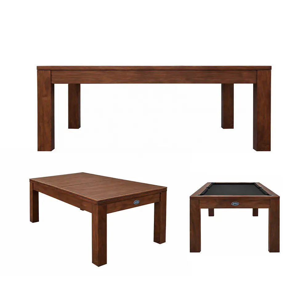 RASSON P4 English Pool Table with Dining Top, Solid Wood, 7Ft