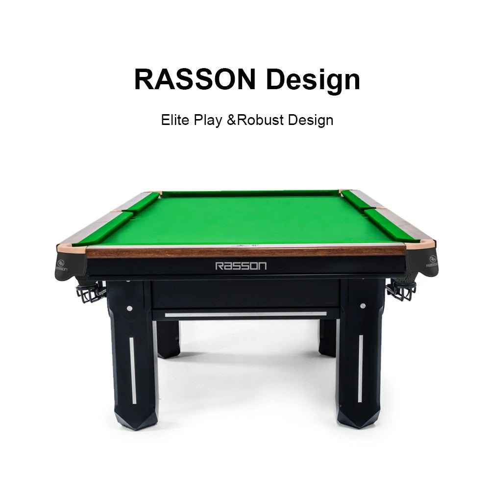 RASSON Sword II Chinese Pool Table, Slate Bed, Steel-Wood Frame, 9ft