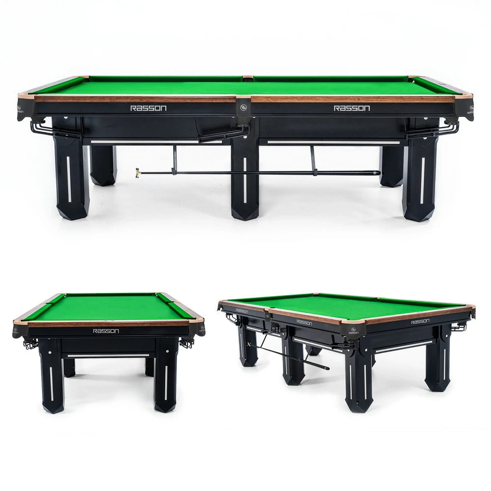 RASSON Sword II Chinese Pool Table, Slate Bed, Steel-Wood Frame, 9ft