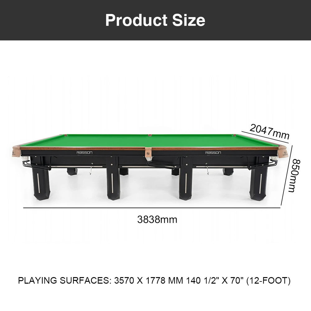 RASSON Sword II Professional Snooker Table, Tournament Ready, 12ft
