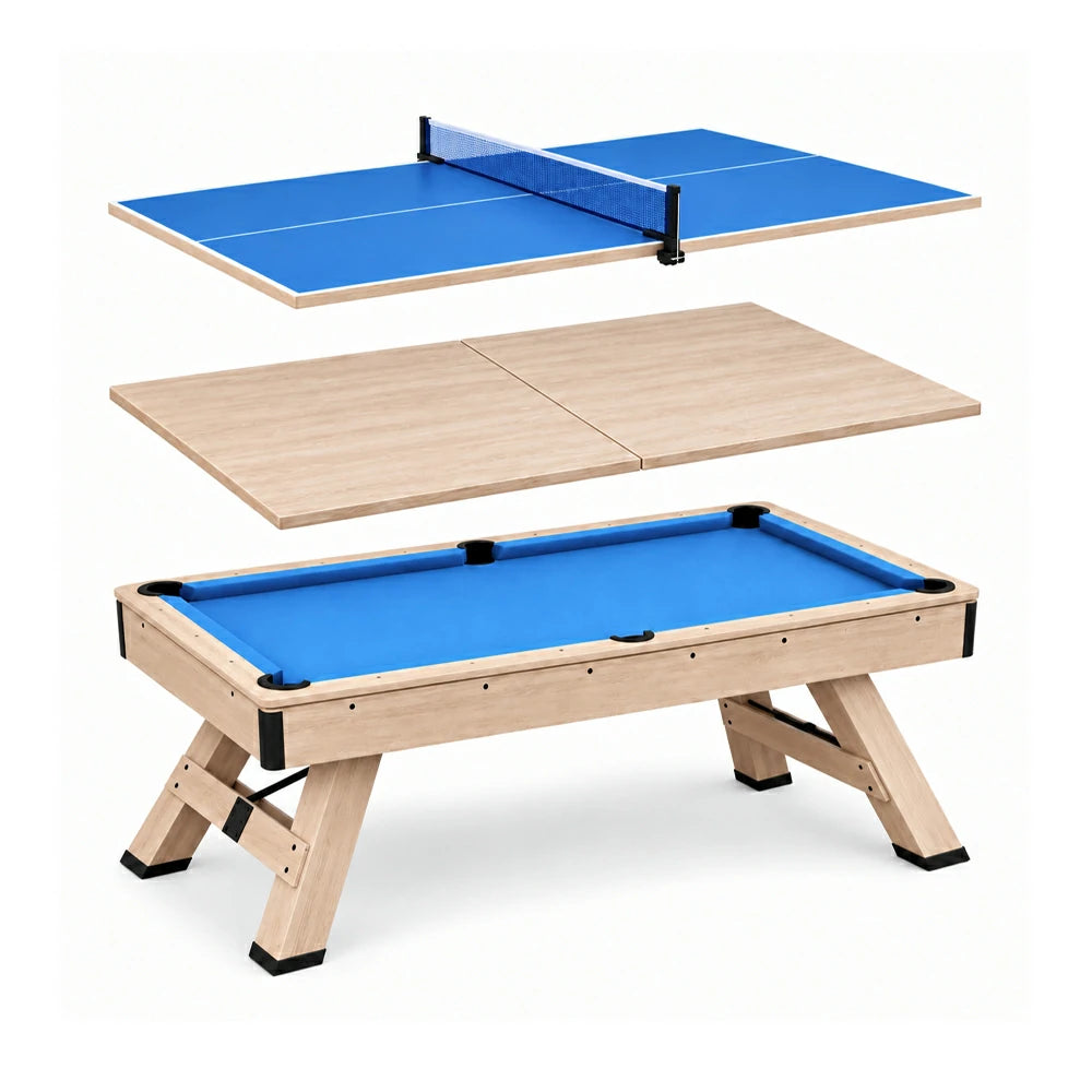 DOBO SPORTS 3-in-1 Billiard Pool Table with Ping Pong & Dining Modes