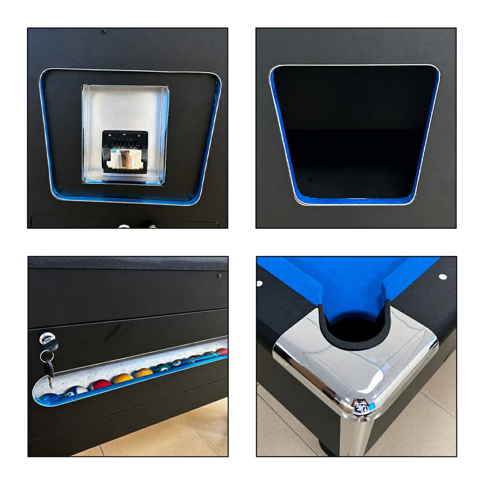 Coin-Operated Billiard Table, Complete with All Accessories, 7FT