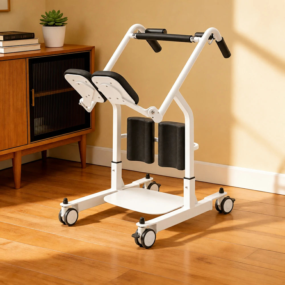 Eeeza HD006 Transfer Stand-up Wheelchair, Steel, 135kg Capacity, White