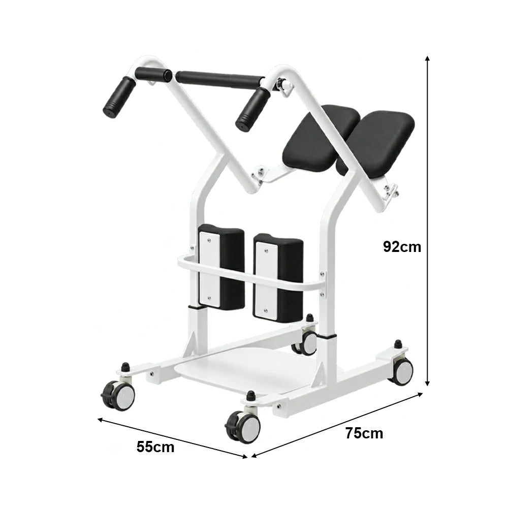 Eeeza HD006 Transfer Stand-up Wheelchair, Steel, 135kg Capacity, White