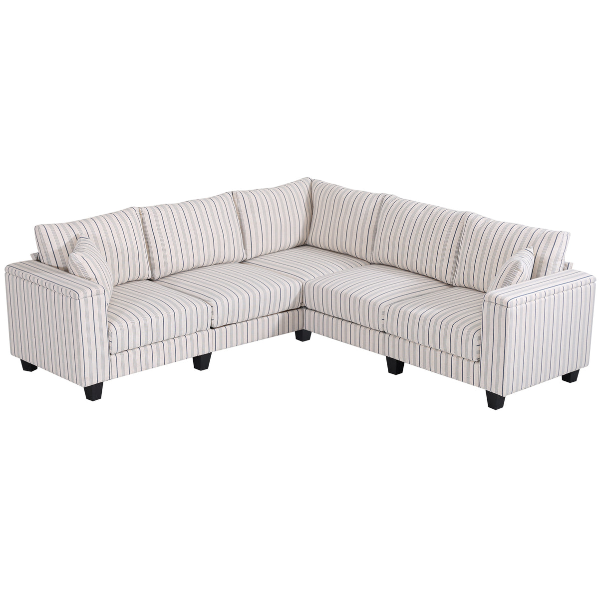 Eeeza L-Shaped Deep Sectional Sofa with Armrest Storage, 5-Seater