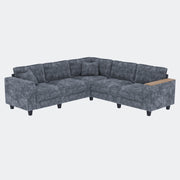 Eeeza L-Shaped Deep Sectional Sofa with Armrest Storage, 5-Seater
