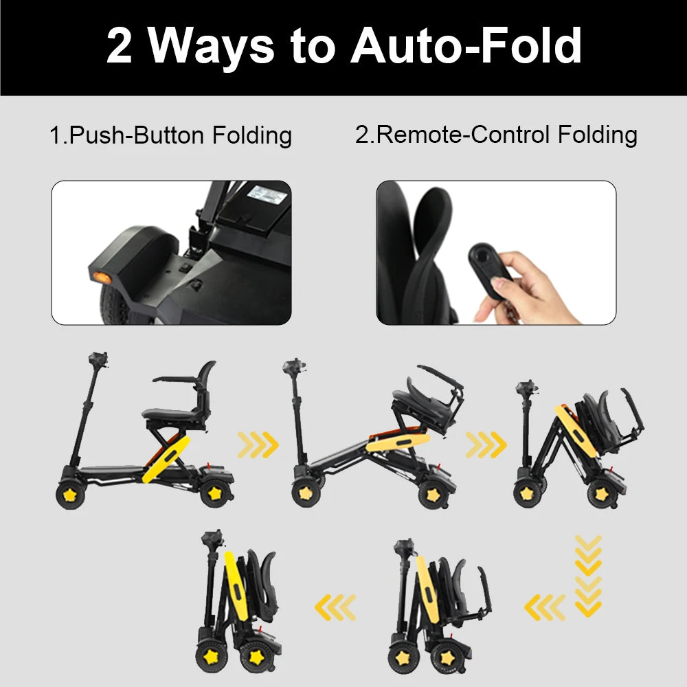 Jemeela MS310 Automatic Folding Mobility Scooter, 250W, 24V 5.2Ah