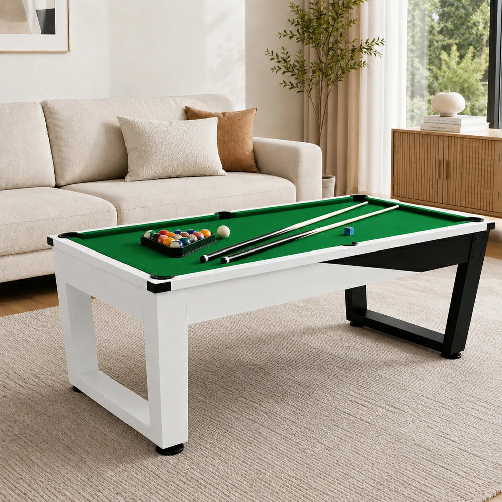 Pool Table with Marble Slate, Iron Legs and Complete Accessories, 7ft